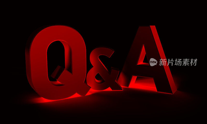 Q & A字母3d渲染(剪切路径)